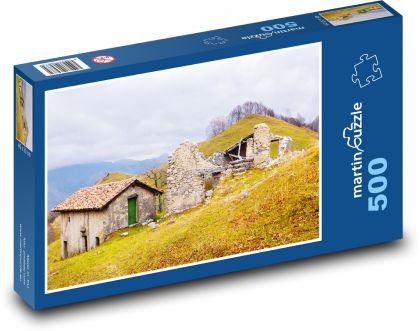 Ruiny górskiej posiadłości - Puzzle 500 elementów, rozmiar 46x30 cm