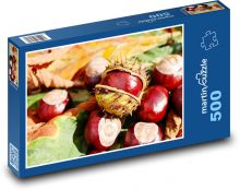 Symbol podzimu - kaštan Puzzle 500 - 46x30 cm