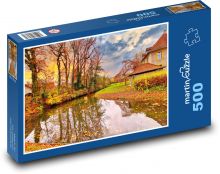 Rzeka i magiczna jesień Puzzle 500 elementów - 46x30 cm