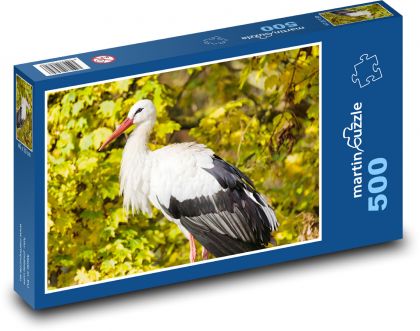 Krásný čáp v přírodě - puzzle 500 dílků