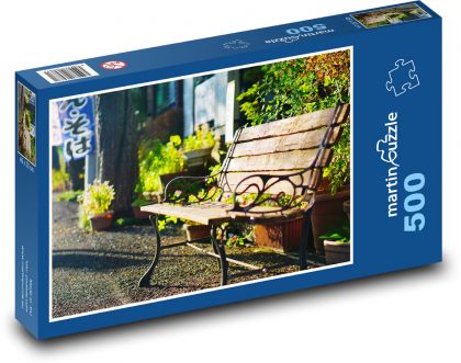 Lavička na slnečnom mieste - Puzzle 500 dielikov, rozmer 46x30 cm 
