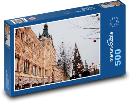 Christmas decoration in the city - Puzzle of 500 pieces, size 46x30 cm 