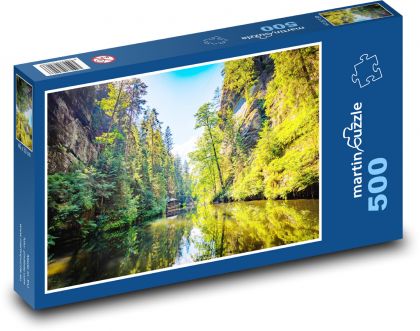 River in a forest gorge - Puzzle of 500 pieces, size 46x30 cm 