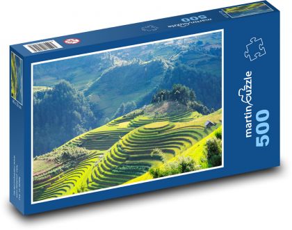 tarasy ryżowe w Wietnamie - Puzzle 500 elementów, rozmiar 46x30 cm
