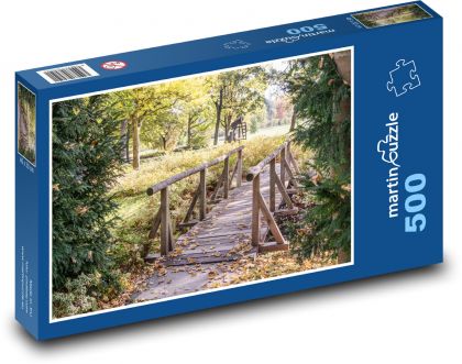 Most v jesennom parku - Puzzle 500 dielikov, rozmer 46x30 cm 