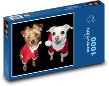 Świąteczne psy w garniturze Puzzle 1000 elementów - 60x46 cm