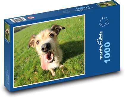 Wystający pies z językiem - Puzzle 1000 elementów, rozmiar 60x46 cm