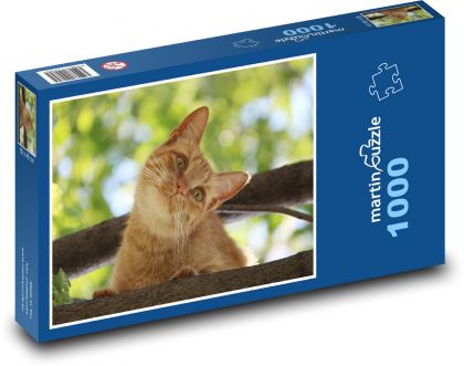 Rudy kot na drzewie - Puzzle 1000 elementów, rozmiar 60x46 cm