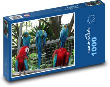 Parrots sitting on a zoo fence Puzzle 1000 pieces - 60 x 46 cm