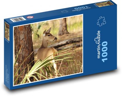 Deer, deer by a tree in the forest - Puzzle 1000 pieces, size 60x46 cm 