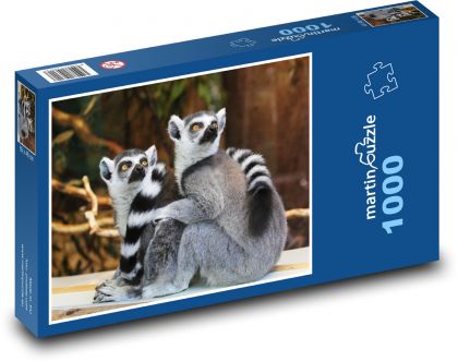 Dva lemuři v přírodě - puzzle 1000 dílků