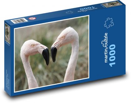 Flamingos with black beaks - Puzzle 1000 pieces, size 60x46 cm 