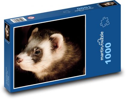 Schwarz-weißes Frettchen - Puzzle - 1000 Teile