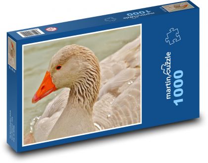 Elegantní husa na rybníce - puzzle 1000 dílků