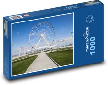 Vyhlídkové kolo u moře v Belgii Puzzle 1000 dílků - 60 x 46 cm