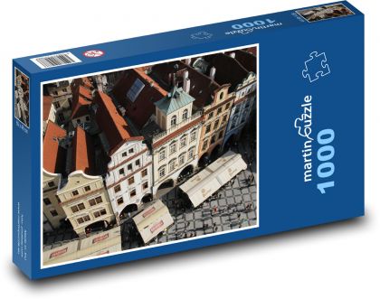Prague houses from above - Puzzle 1000 pieces, size 60x46 cm 