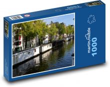 Amsterdam - plavební kanál Puzzle 1000 dílků - 60 x 46 cm