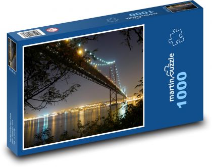 Lisabonský most v noci - Puzzle 1000 dielikov, rozmer 60x46 cm