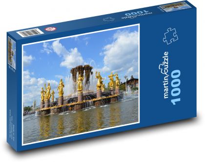 Moskva - Fontána přátelství  - Puzzle 1000 dílků, rozměr 60x46 cm