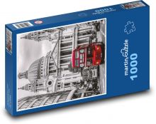 Czerwony autobus w Londynie Puzzle 1000 elementów - 60x46 cm