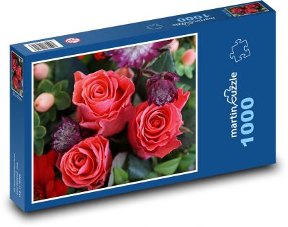 Růže - Puzzle 1000 dílků, rozměr 60x46 cm