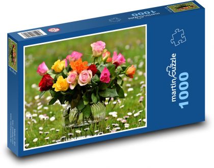 Květiny - Růže - Puzzle 1000 dílků, rozměr 60x46 cm