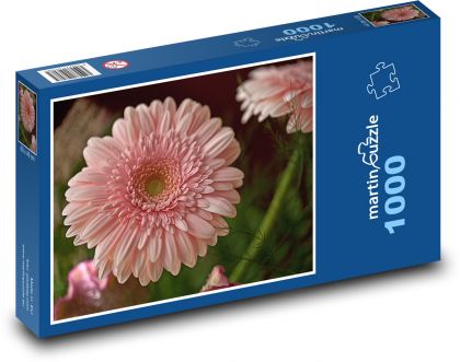 Růžová gerbera - květina - puzzle 1000 dílků