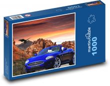 Orzeł lecący nad samochodem sportowym Puzzle 1000 elementów - 60x46 cm