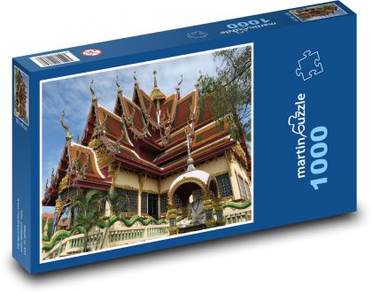 Thajsko - Chrám Pagoda - Puzzle 1000 dílků, rozměr 60x46 cm