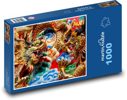 Chiński smok – symbol siły i szczęścia - Puzzle 1000 elementów, rozmiar 60x46 cm