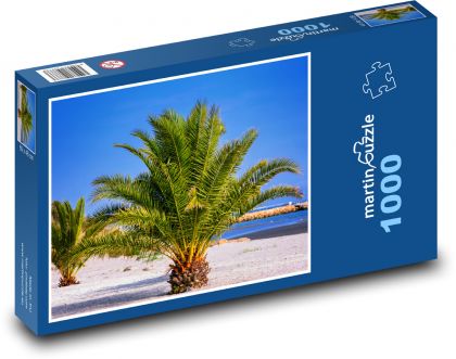 Pláž, palmy - Puzzle 1000 dílků, rozměr 60x46 cm
