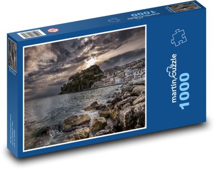 Wioska rybacka - Parga, Grecja - Puzzle 1000 elementów, rozmiar 60x46 cm