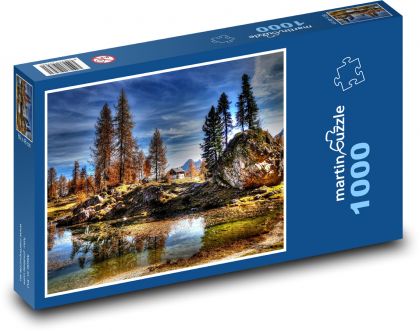 Itálie - Dolomity, hory - Puzzle 1000 dílků, rozměr 60x46 cm