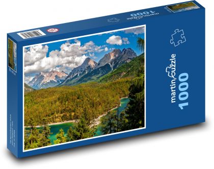Hory a smaragdová řeka - puzzle 1000 dílků