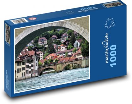 Bern, most, rieka - Puzzle 1000 dielikov, rozmer 60x46 cm