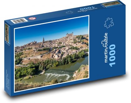 Španělsko - Toledo, řeka - Puzzle 1000 dílků, rozměr 60x46 cm