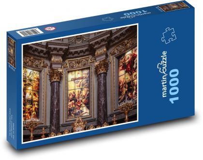 Kostel, oltář - Puzzle 1000 dílků, rozměr 60x46 cm