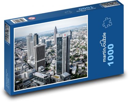 Frankfurt Nad Mohanem - mrakodrap - Puzzle 1000 dílků, rozměr 60x46 cm