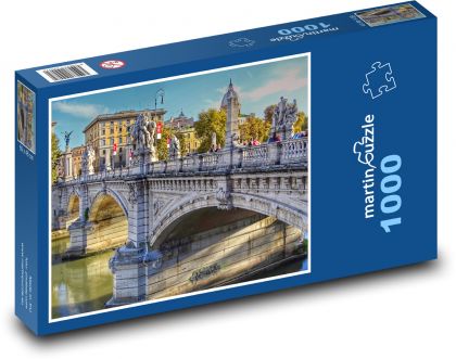 Itálie - Řím, most - Puzzle 1000 dílků, rozměr 60x46 cm