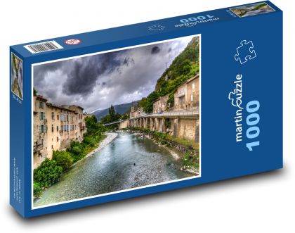 Francie, řeka, město - puzzle 1000 dílků