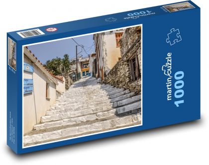 Schody v řeckém městečku Skopelos  - puzzle 1000 dílků