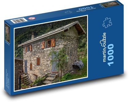 Itálie - Carnino, kamenný dům - Puzzle 1000 dílků, rozměr 60x46 cm