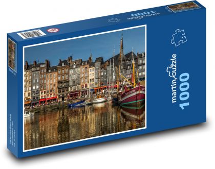 Francja, Honfleur, port - Puzzle 1000 elementów, rozmiar 60x46 cm