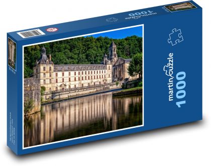 Francúzsko - Brantome, kláštor - Puzzle 1000 dielikov, rozmer 60x46 cm