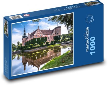 Švédsko - vodní zámek - Puzzle 1000 dílků, rozměr 60x46 cm