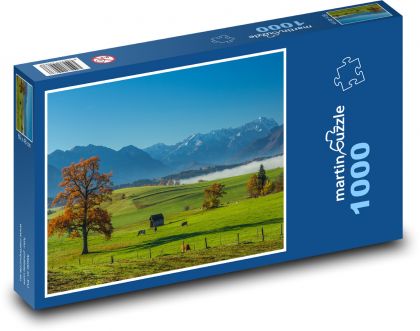 Nemecko - Bavorsko, hory - Puzzle 1000 dielikov, rozmer 60x46 cm