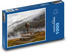 Hmla pri kríži v Alpách Puzzle 1000 dielikov - 60 x 46 cm 