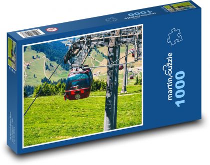 Rakúsko - Alpy, lanovky - Puzzle 1000 dielikov, rozmer 60x46 cm