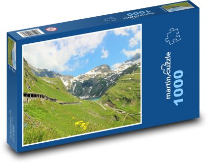 Rakousko - Alpy, hory - Puzzle 1000 dílků, rozměr 60x46 cm