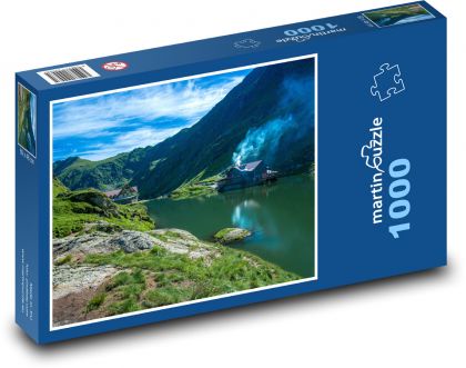 Rumunsko - hory, jezero - Puzzle 1000 dílků, rozměr 60x46 cm